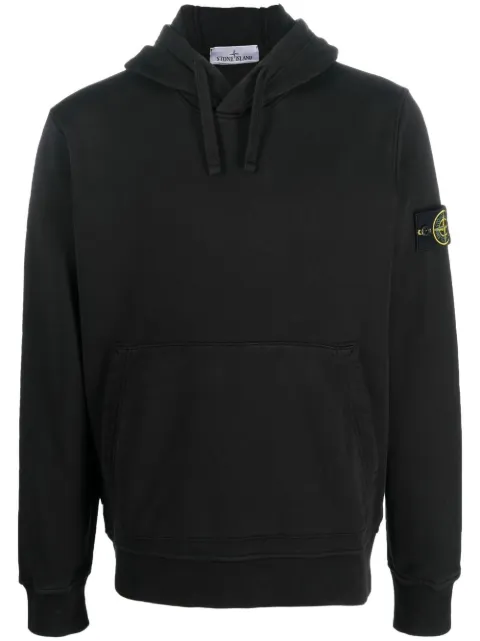 Stone Island logo-patch drawstring hoodie