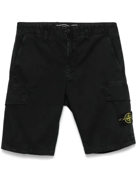 Stone Island L100018 organic cotton stretch broken twill old-effect slim-fit cargo shorts with asymmetrical seams