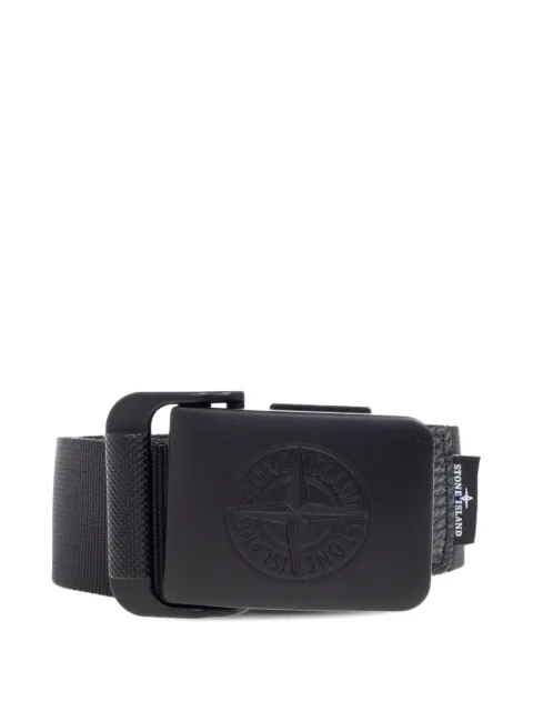 Stone Island compass-logo buckle belt