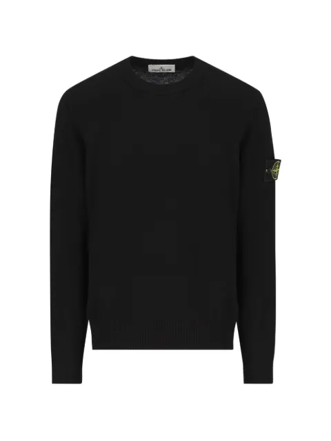 Stone Island logo-patch crew-neck sweatshirt