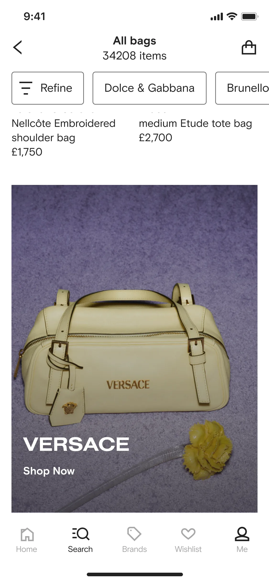 Versace yellow handbag