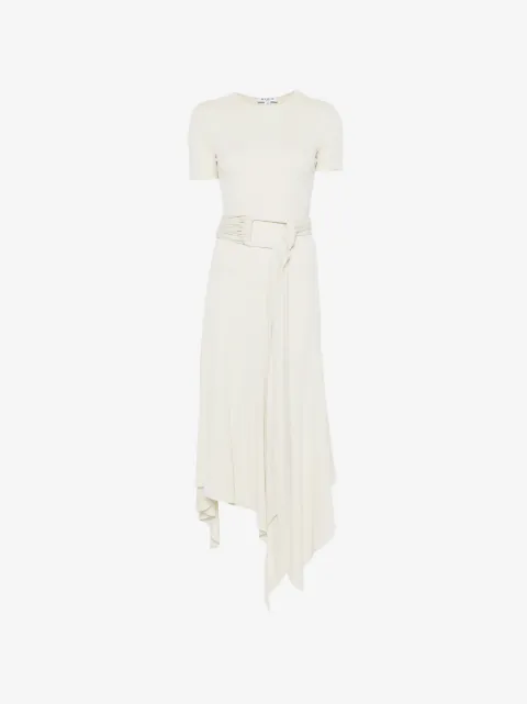 Alaïa belted handkerchief-hem maxi dress