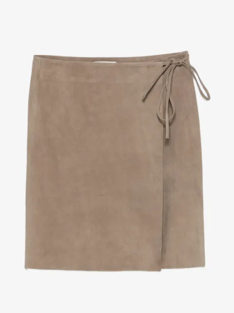 St. Agni suede wrap skirt