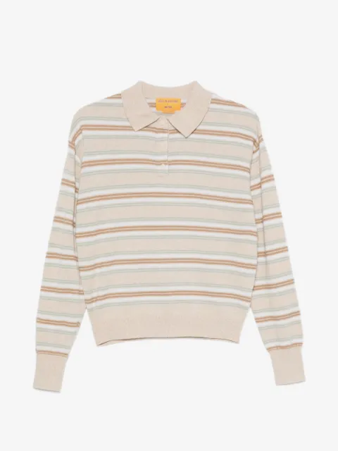 Guest In Residence long-sleeve striped polo shirt