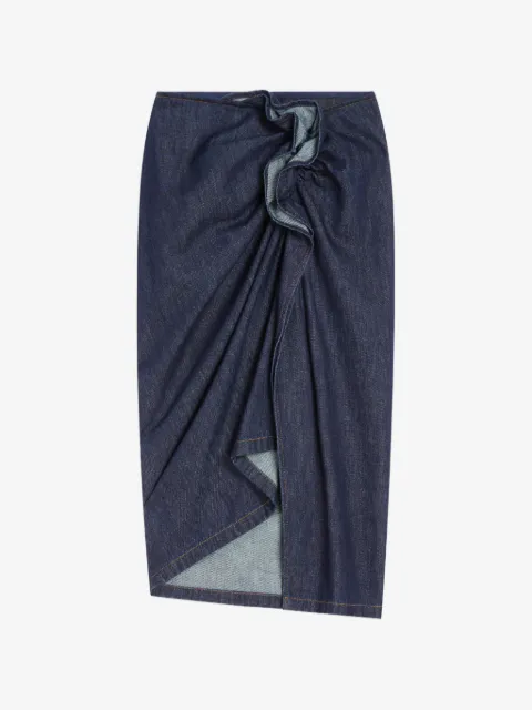 DRIES VAN NOTEN draped denim skirt