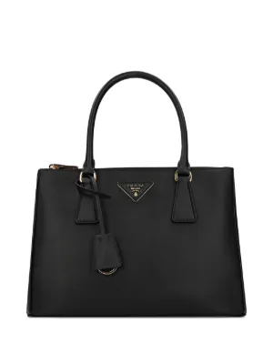 Prada top-handle logo-plaque tote bag