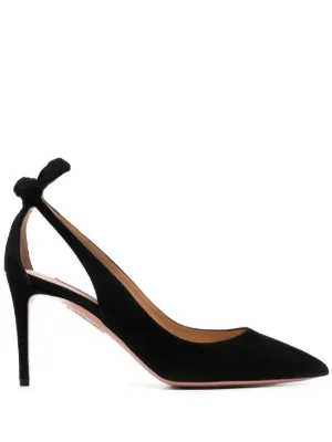 Aquazzura bow suede pumps
