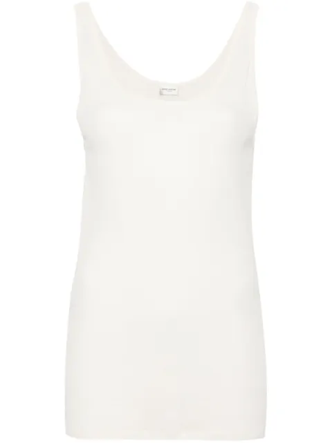 Saint Laurent fine-ribbed semi-sheer tank top