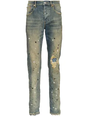 Purple Brand paint splatter jeans