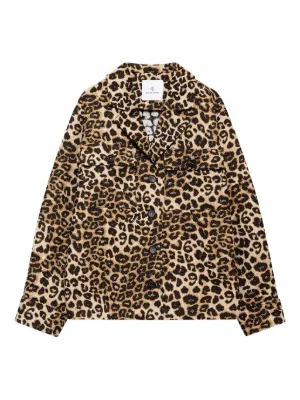ANINE BING leopard print button-fastening jacket