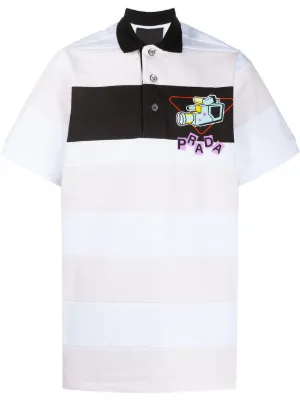 Prada oversized stripe polo shirt