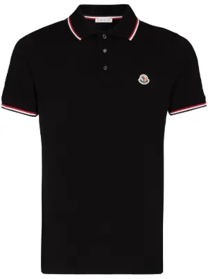 Moncler logo-patch striped-trim polo shirt