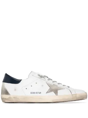 Golden Goose Super-Star trainers with suede star and blue heel tab