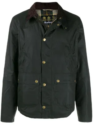 Barbour corduroy-collar waxed jacket