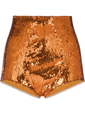 Dolce & Gabbana orange sequin shorts