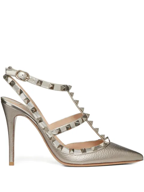Valentino Garavani 100mm Rockstud metallic pumps