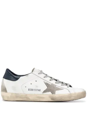 Golden Goose Super-Star trainers with suede star and blue heel tab