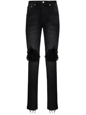 Purple Brand low-rise "Black Wash Blowout" slim jeans