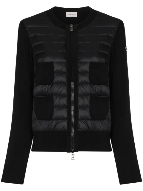 Moncler padded-panel knitted cardigan