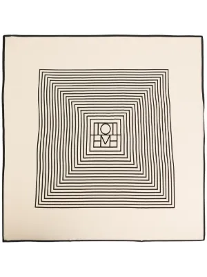 TOTEME centered monogram silk scarf