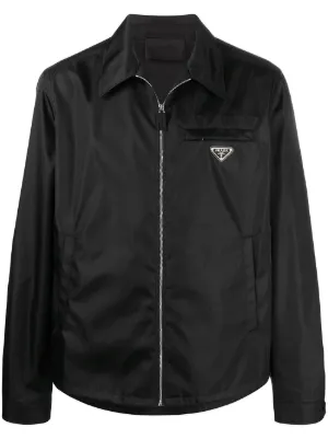 Prada Re-Nylon logo-patch zip-up jacket