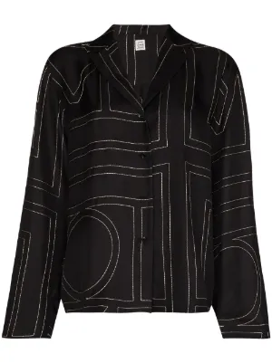 TOTEME Monogram silk pajama top
