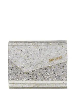 Jimmy Choo Candy glitter-effect clutch bag