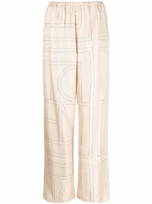 TOTEME monogram silk pyjama trousers