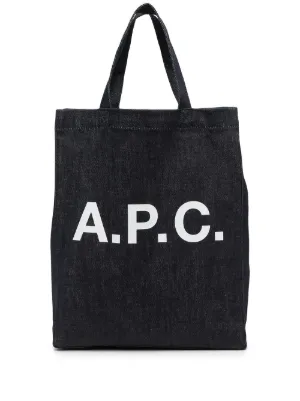 A.P.C. logo-print denim tote 