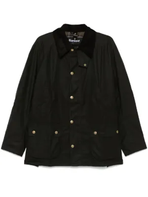 Barbour waxed-cotton corduroy-collar jacket