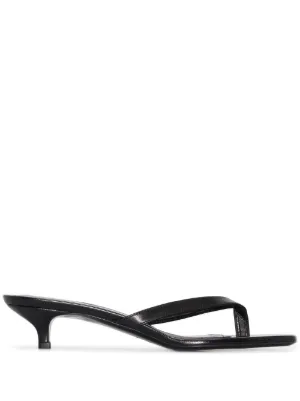 TOTEME leather square-toe sandals