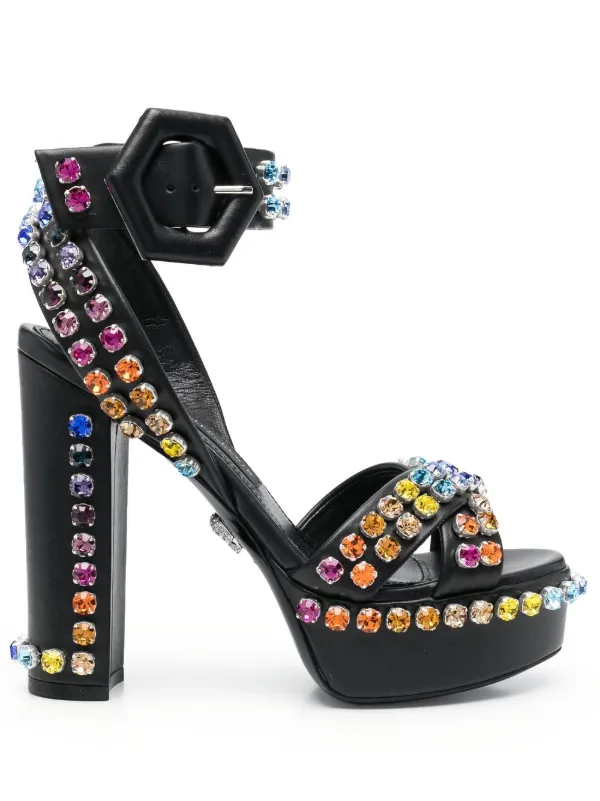Philipp Plein 135mm crystal-embellished platform sandals