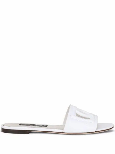 Dolce & Gabbana calfskin slides with DG logo  