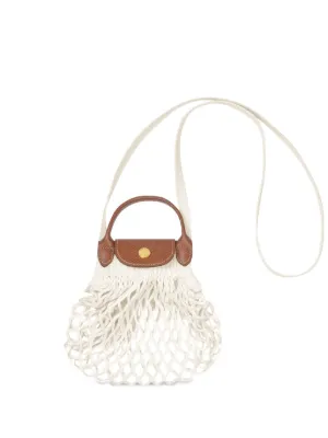 Longchamp Le Pliage Filet XS knitted mesh cross-body bag