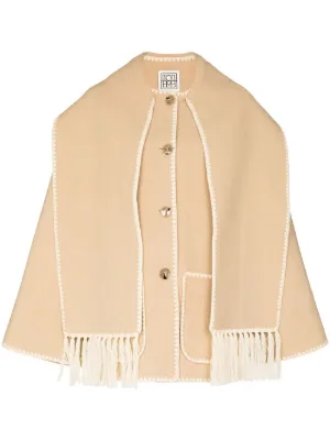 TOTEME embroidered scarf button-front jacket