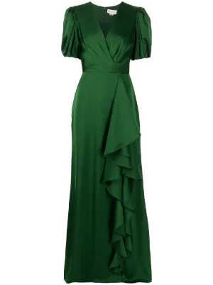 Sachin & Babi Mila ruffle-drape gown