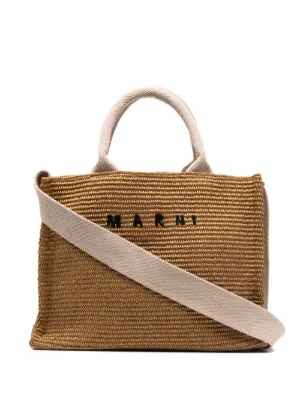 Marni raffia-effect tote bag