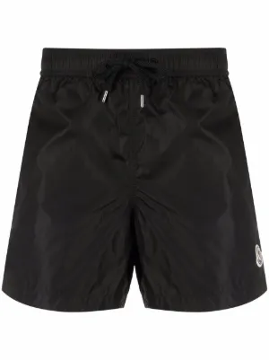 Moncler logo-patch drawstring swim shorts