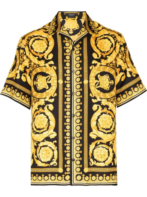 Versace Barocco-print silk shirt