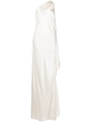 Michelle Mason drape-panel silk gown