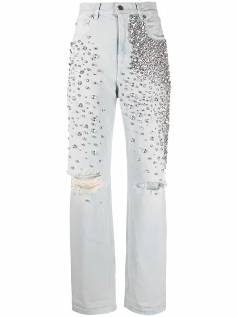 Golden Goose cabochon-crystal bleached jeans