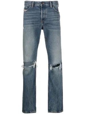 Diesel 1995 ripped straight-leg jeans