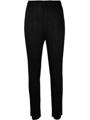 Pleats Please Issey Miyake elasticated-waist slip-on straight trousers