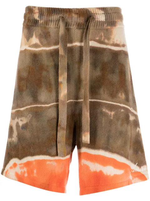 AMIRI tie-dye cashmere track shorts