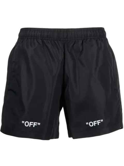 Off-White logo-print swim shorts