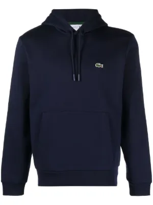 Lacoste logo-patch fleece hoodie