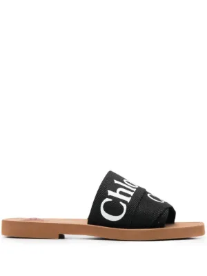 Chlo&eacute; Woody logo-print sandals