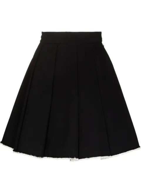 SHUSHU/TONG pleated raw-hem skirt