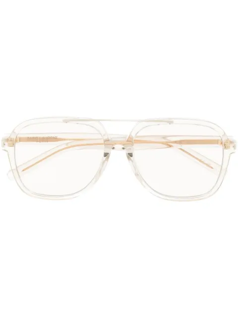Saint Laurent Eyewear logo square-frame glasses