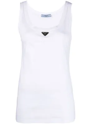 Prada ribbed knit jersey tank top